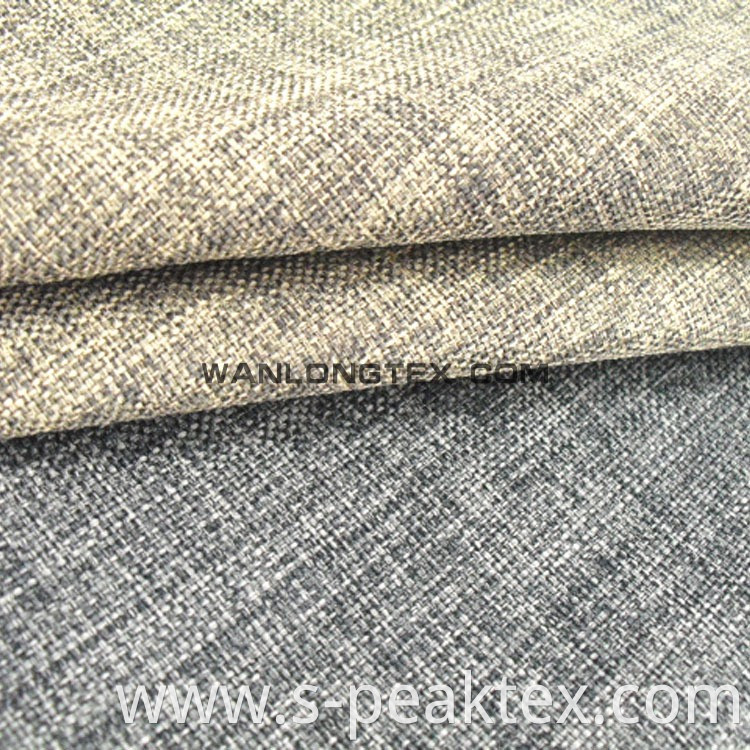 flocking Polyester Linen look upholstery fabric for sofa